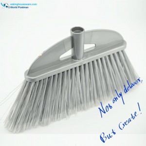 Akbrand Plastic Broom Head med enkel borstbräda och långa grå borst